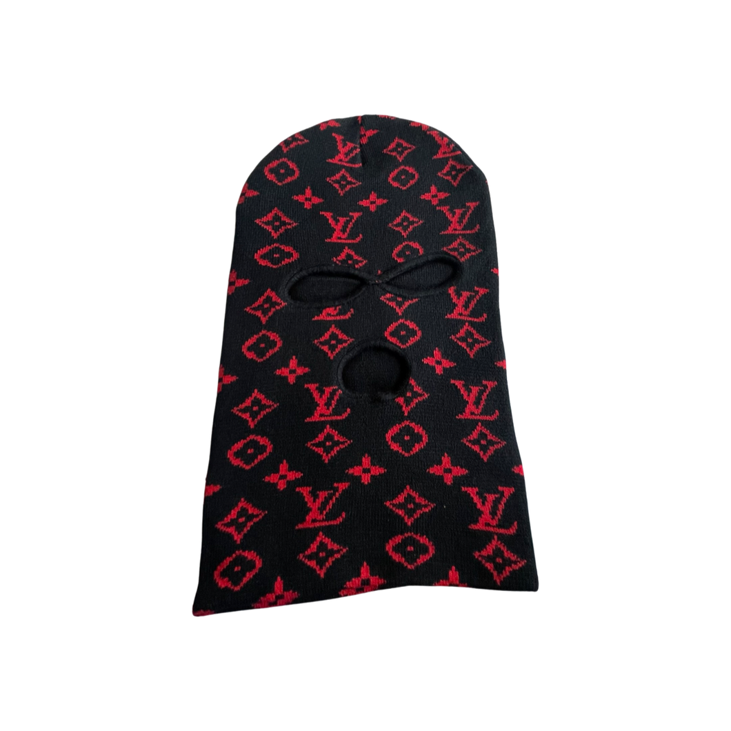 LV Monogram Black/Red Ski Mask